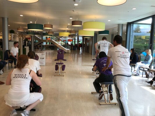 séance de massage lors d'événements